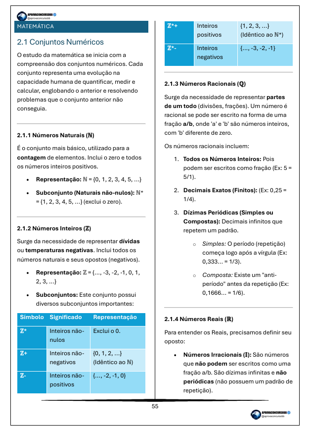 Amostra do material: Matemática